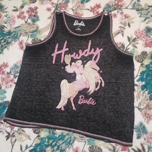 Barbie Kids Tank Top - Charcoal with Pink Highlights